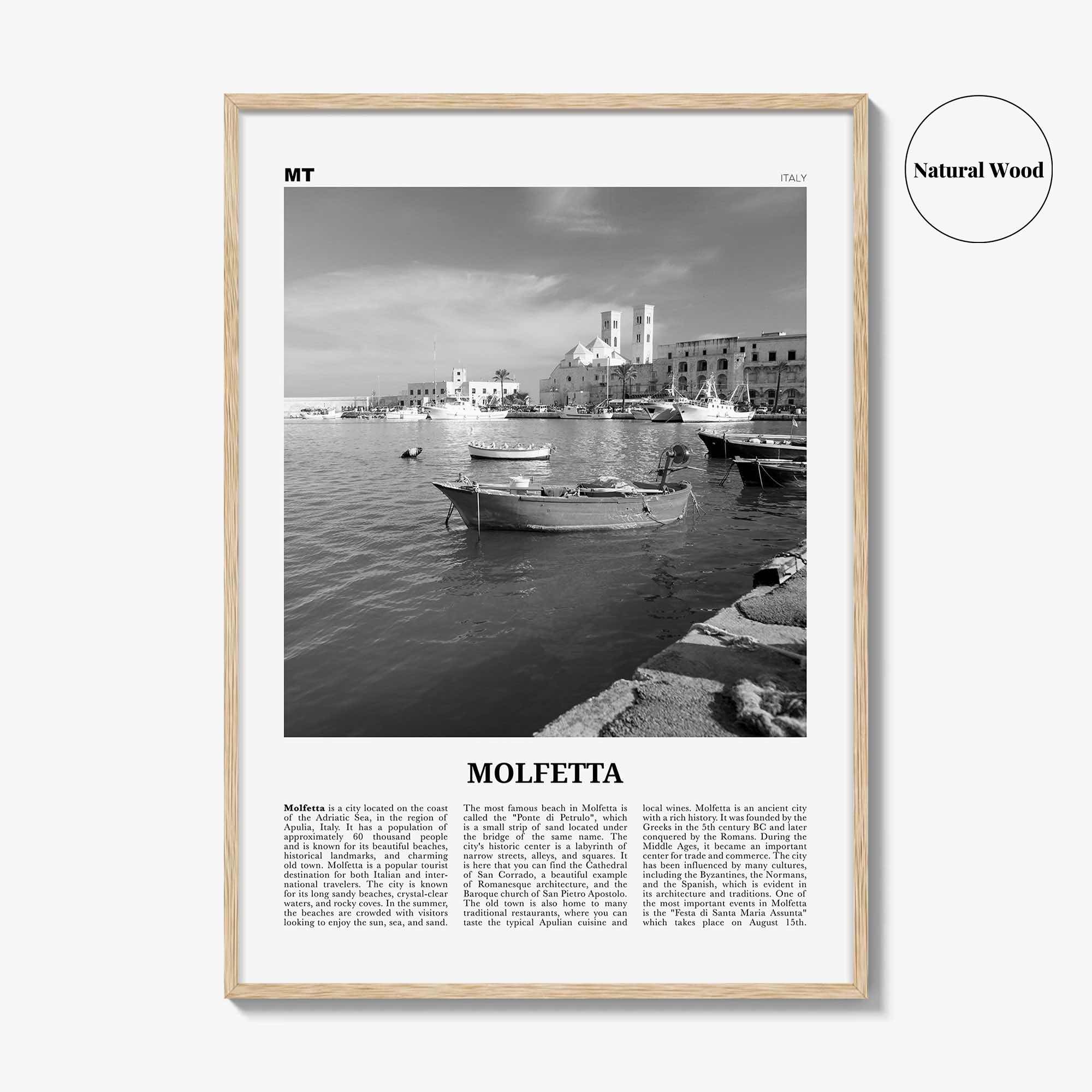 Molfetta Print Black and White, Molfetta Wall Art, Molfetta Poster, Molfetta Photo, Molfetta Wall Décor, Molfetta Map,