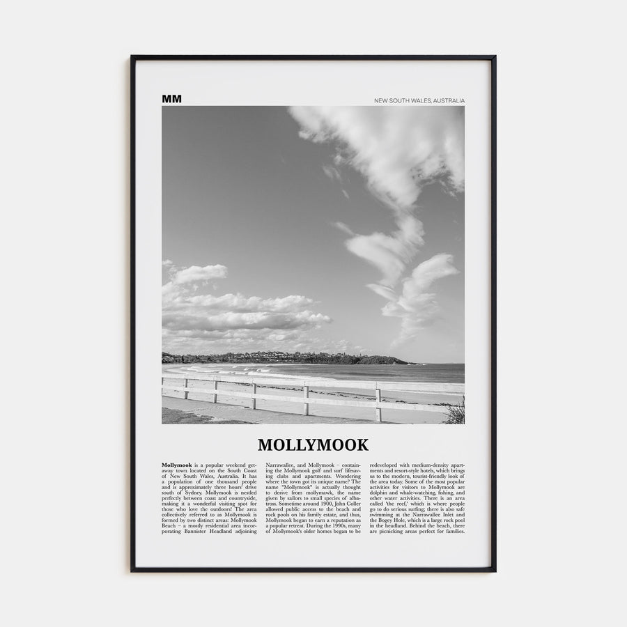 Mollymook Travel B&W Poster