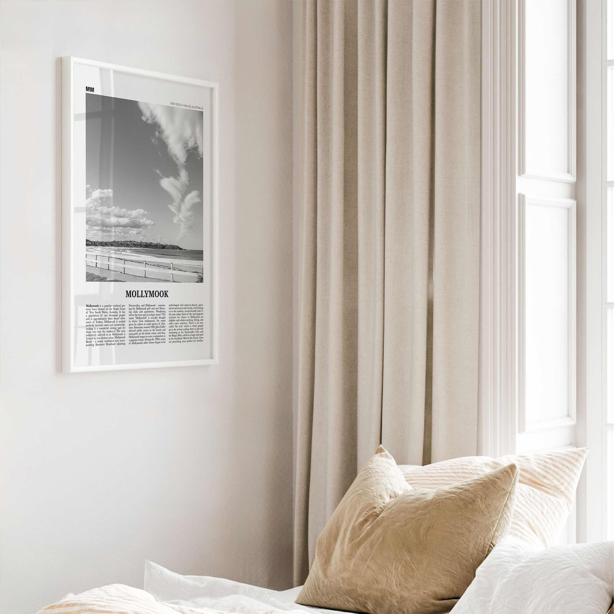 Mollymook Print Black and White, Mollymook Wall Art, Mollymook Poster, Mollymook Photo, Mollymook Wall Décor, New South Wales, Australia