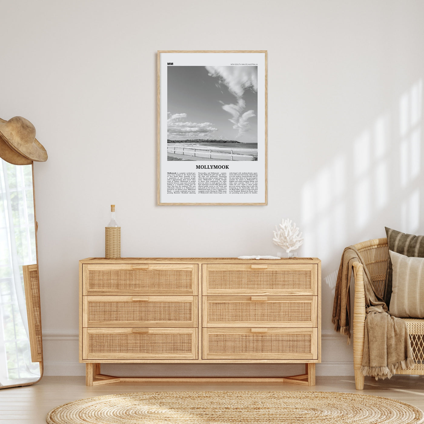 Mollymook Travel B&W Poster