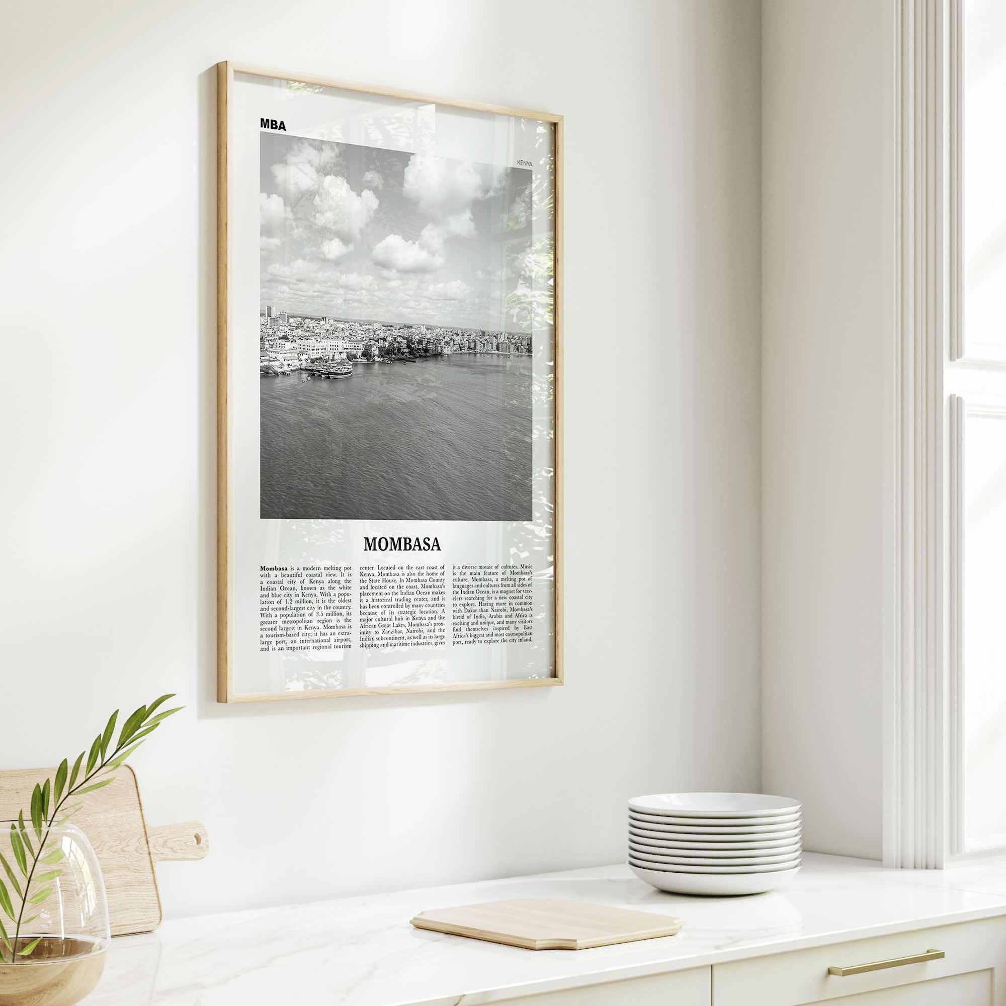 Mombasa Print Black and White, Mombasa Wall Art, Mombasa Poster, Mombasa Photo, Mombasa Wall Decor, City Art Print, Kenya, Africa