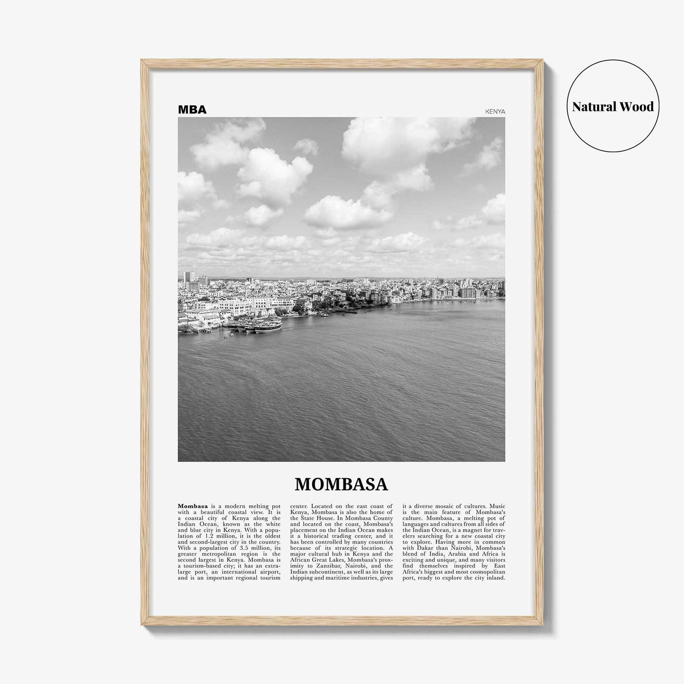 Mombasa Print Black and White, Mombasa Wall Art, Mombasa Poster, Mombasa Photo, Mombasa Wall Decor, City Art Print, Kenya, Africa