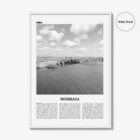 Mombasa Print Black and White, Mombasa Wall Art, Mombasa Poster, Mombasa Photo, Mombasa Wall Decor, City Art Print, Kenya, Africa
