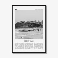 Mona Vale Print Black and White, Mona Vale Wall Art, Mona Vale Poster, Mona Vale Beach Photo, Sydney, Australia