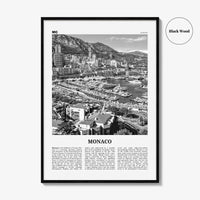 Monaco Print Black and White, Monaco Wall Art, Monaco Poster, Monaco Photo, Mùnegu, Mónegue, France, Europe, Monte Carlo, French Riviera