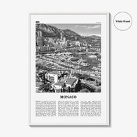 Monaco Print Black and White, Monaco Wall Art, Monaco Poster, Monaco Photo, Mùnegu, Mónegue, France, Europe, Monte Carlo, French Riviera