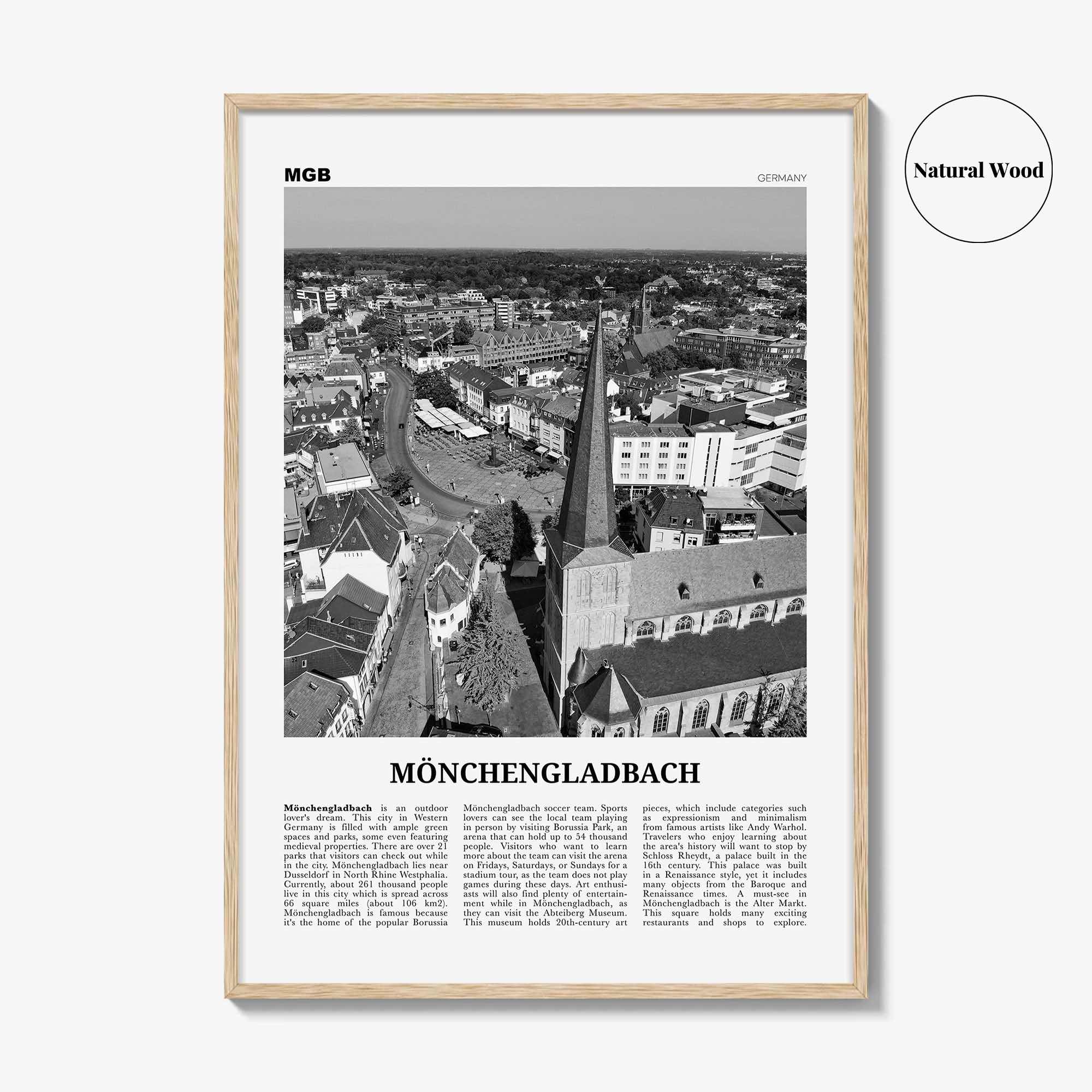 Monchengladbach Print Black and White, Mönchengladbach Wall Art, Mönchengladbach Poster, Mönchengladbach Photo, Décor, Mönchengladbach Map