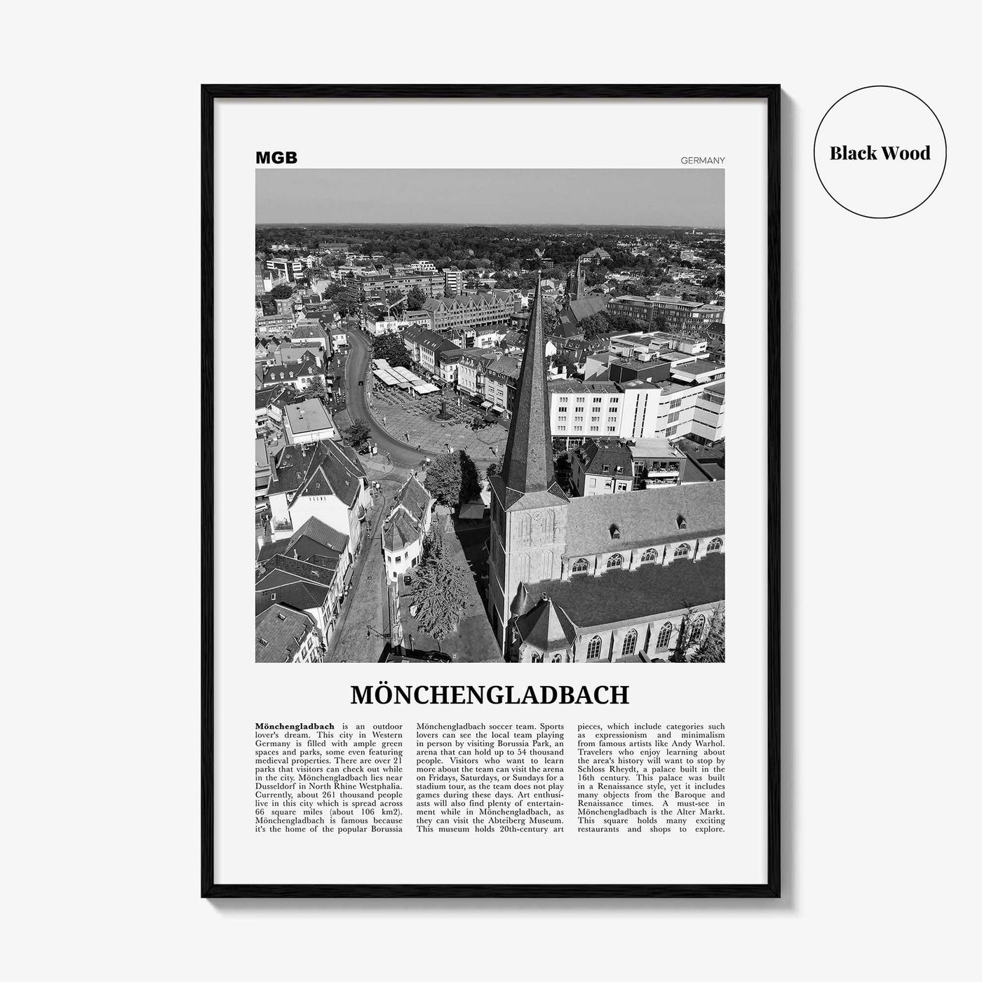 Monchengladbach Print Black and White, Mönchengladbach Wall Art, Mönchengladbach Poster, Mönchengladbach Photo, Décor, Mönchengladbach Map