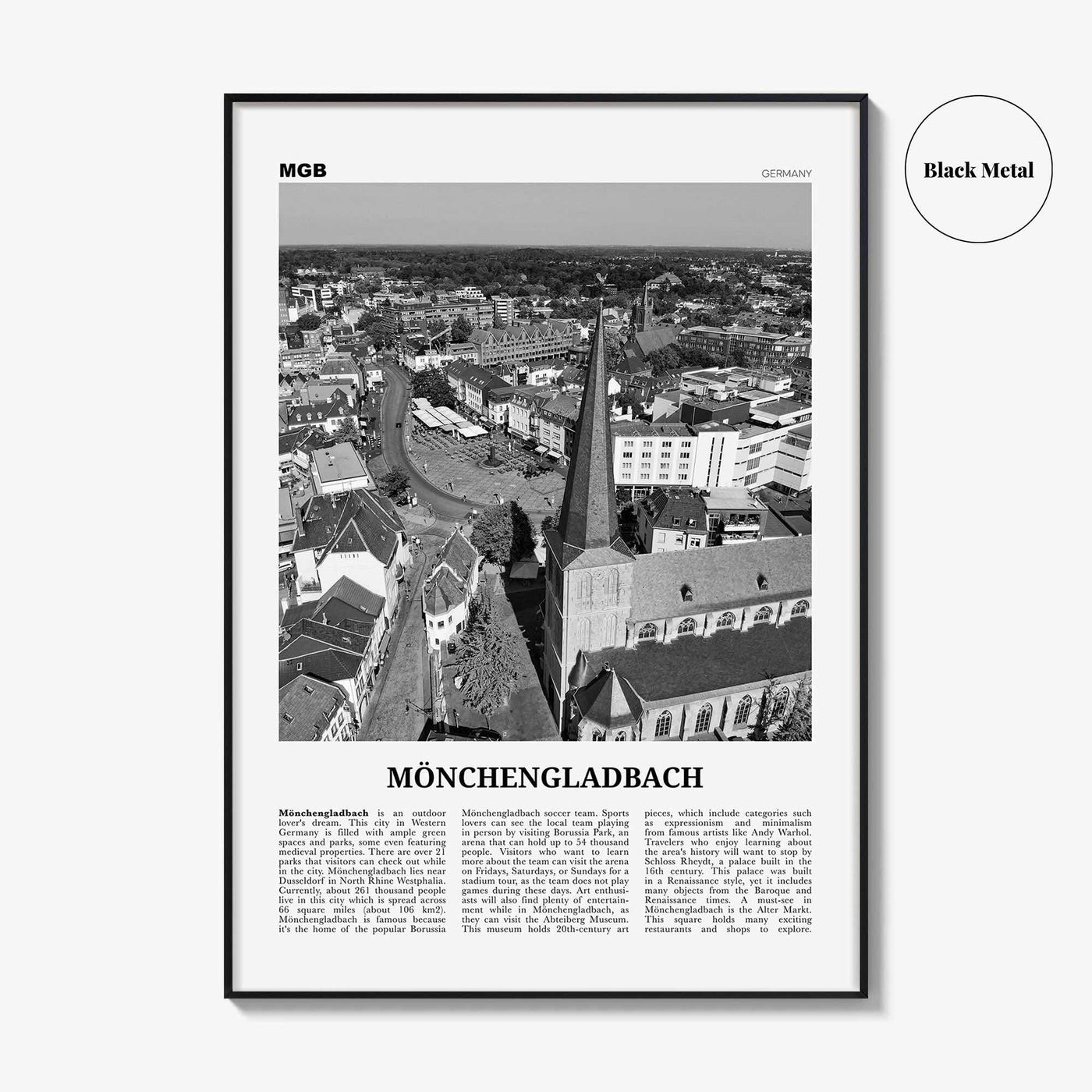 Monchengladbach Print Black and White, Mönchengladbach Wall Art, Mönchengladbach Poster, Mönchengladbach Photo, Décor, Mönchengladbach Map