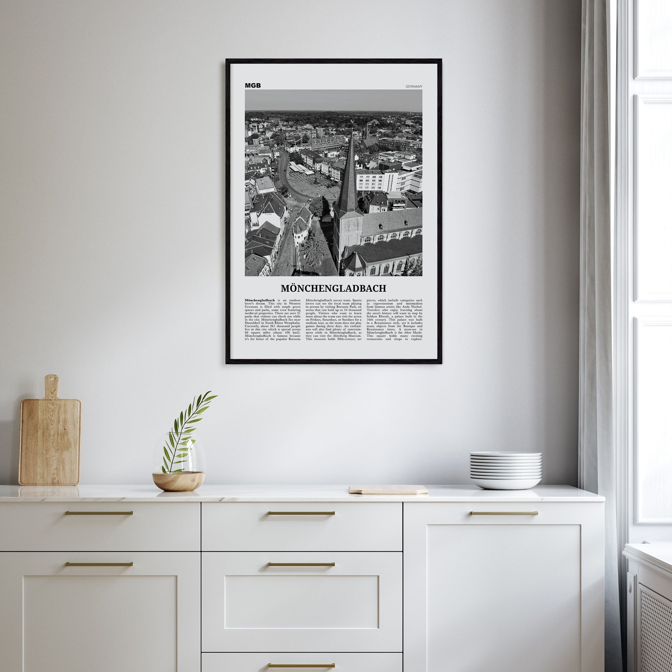 Mönchengladbach Travel B&W Poster
