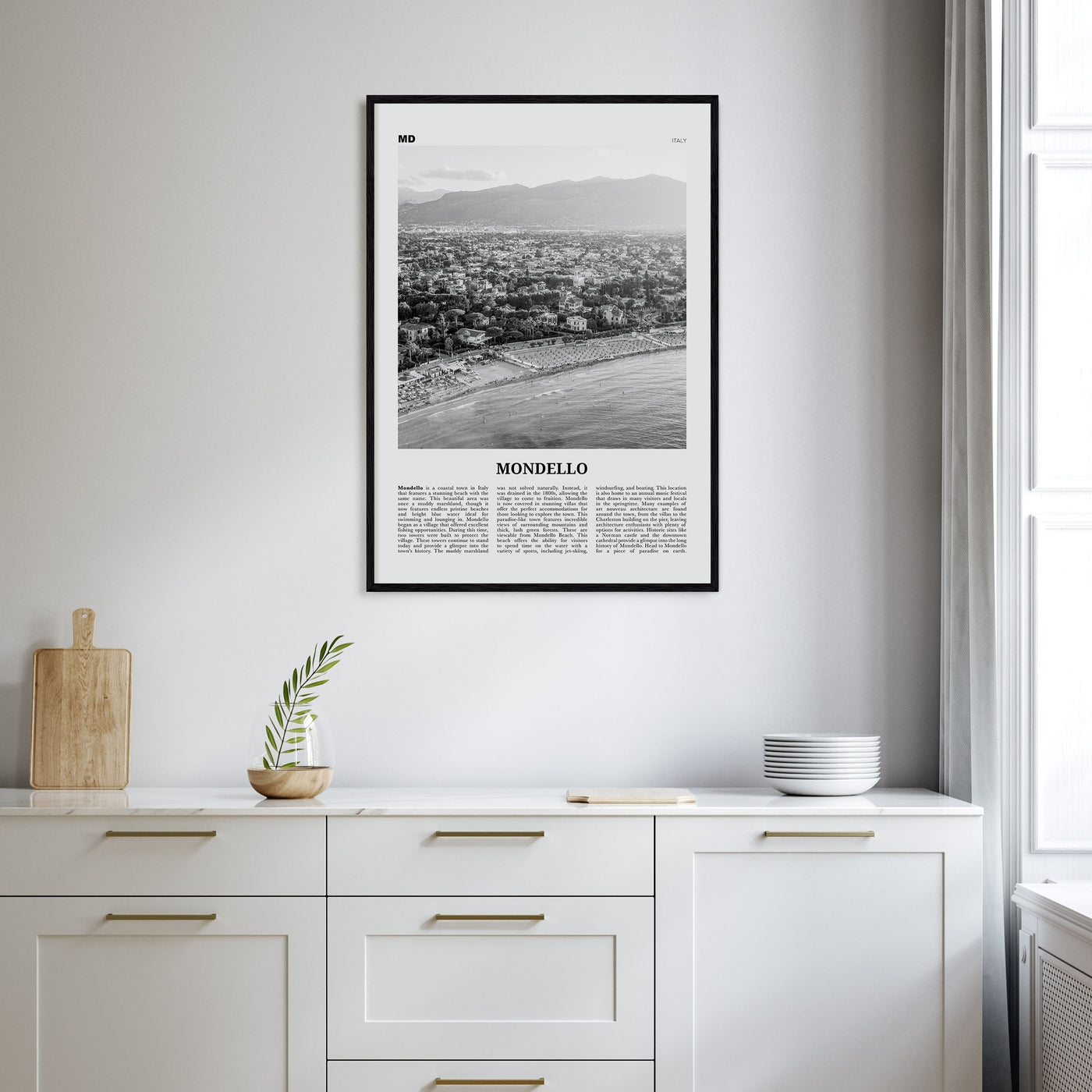 Mondello Travel B&W Poster