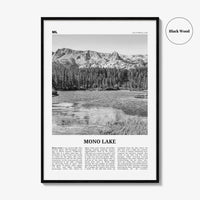 Mono Lake Print Black and White, Mono Lake Wall Art, Mono Lake Poster, Mono Lake Photo, Mono Lake Wall Décor, Mono Lake Map, California, USA