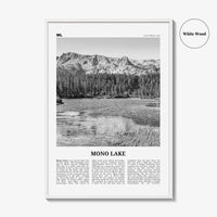 Mono Lake Print Black and White, Mono Lake Wall Art, Mono Lake Poster, Mono Lake Photo, Mono Lake Wall Décor, Mono Lake Map, California, USA