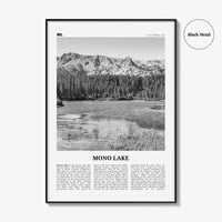 Mono Lake Print Black and White, Mono Lake Wall Art, Mono Lake Poster, Mono Lake Photo, Mono Lake Wall Décor, Mono Lake Map, California, USA