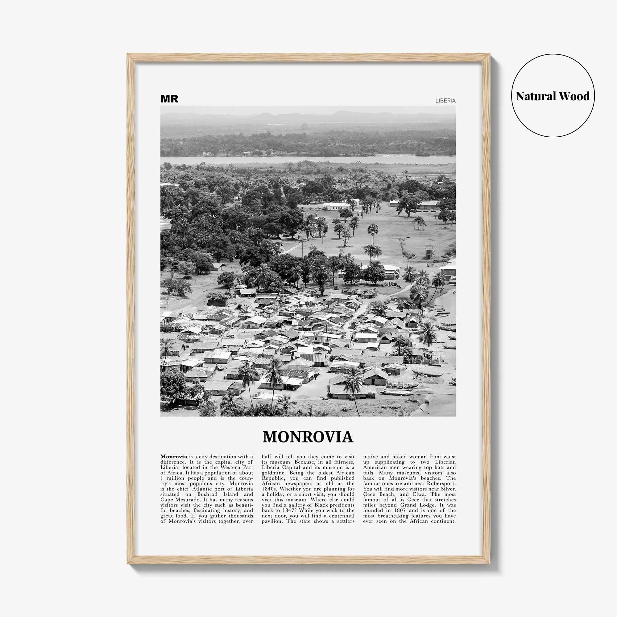Monrovia Print Black and White, Monrovia Wall Art, Monrovia Poster, Monrovia Photo, Monrovia Wall Décor, Liberia, Africa
