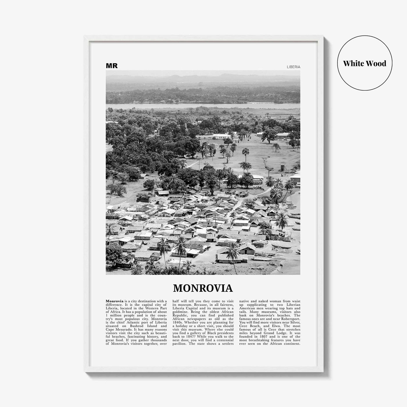 Monrovia Print Black and White, Monrovia Wall Art, Monrovia Poster, Monrovia Photo, Monrovia Wall Décor, Liberia, Africa