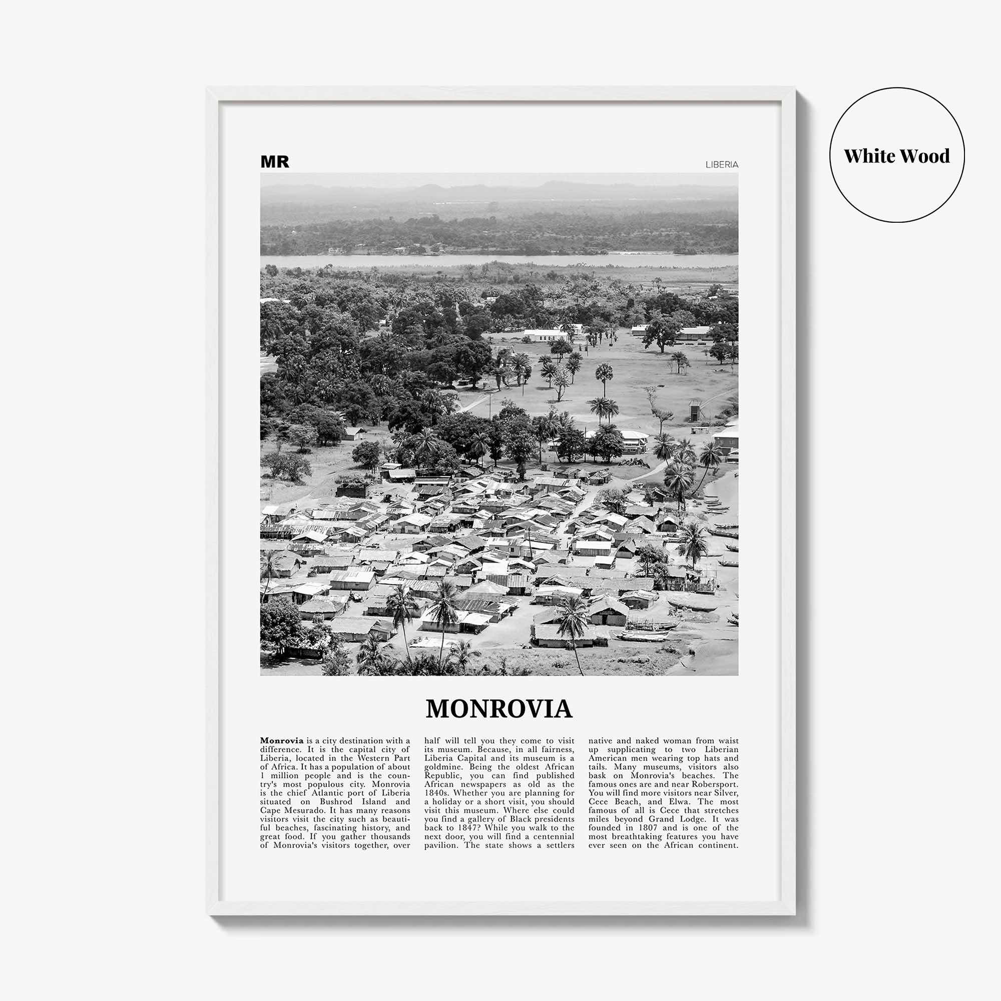 Monrovia Print Black and White, Monrovia Wall Art, Monrovia Poster, Monrovia Photo, Monrovia Wall Décor, Liberia, Africa