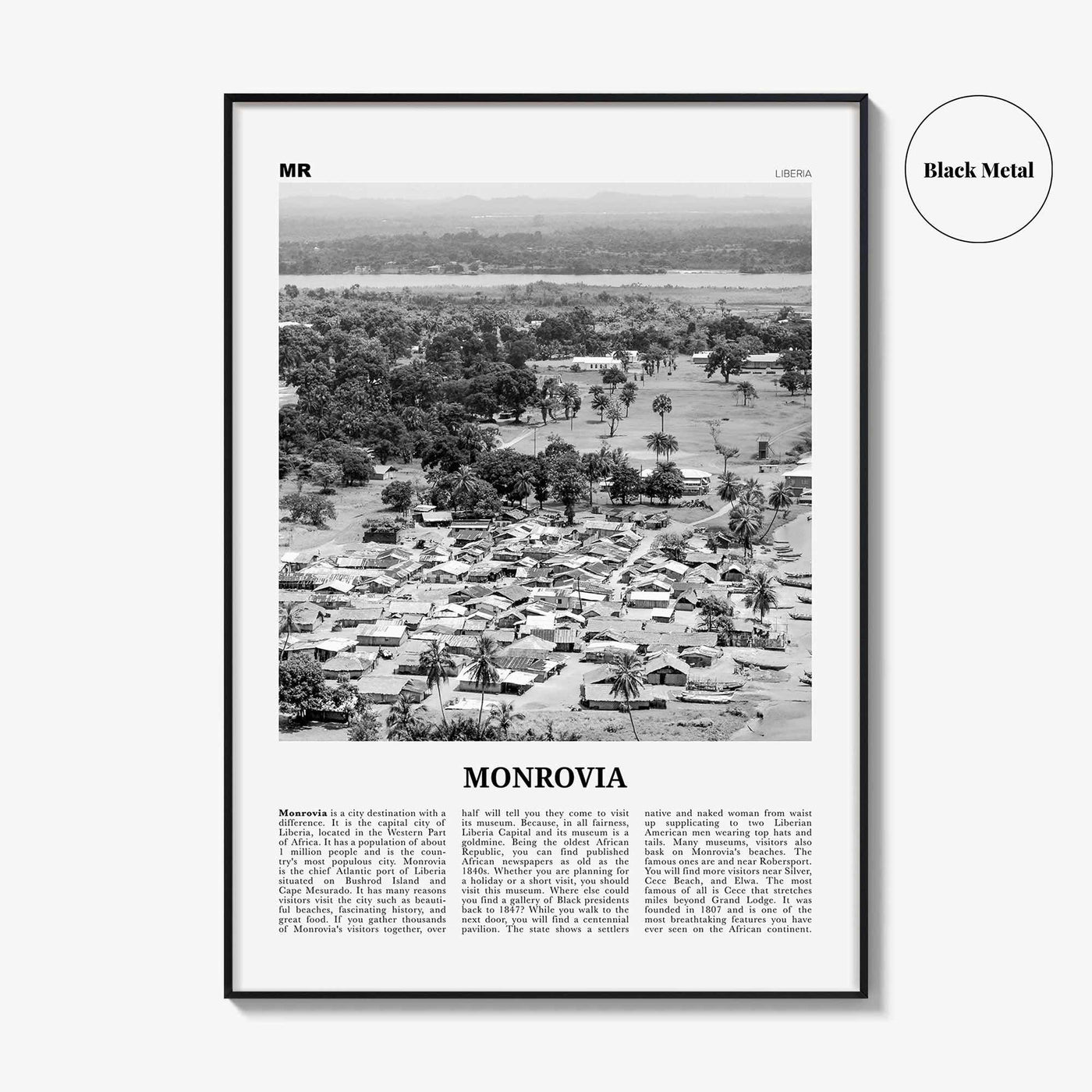 Monrovia Print Black and White, Monrovia Wall Art, Monrovia Poster, Monrovia Photo, Monrovia Wall Décor, Liberia, Africa