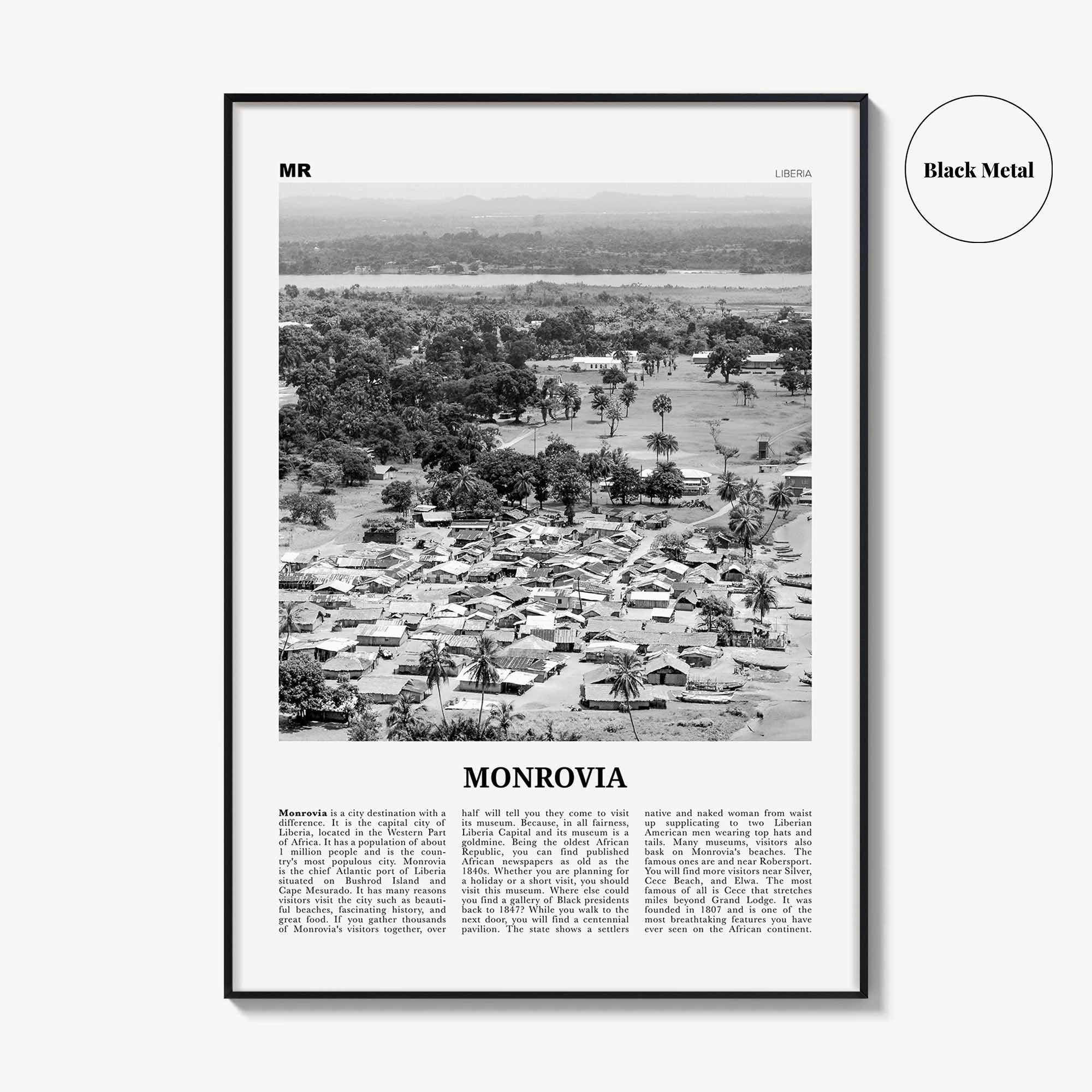 Monrovia Print Black and White, Monrovia Wall Art, Monrovia Poster, Monrovia Photo, Monrovia Wall Décor, Liberia, Africa