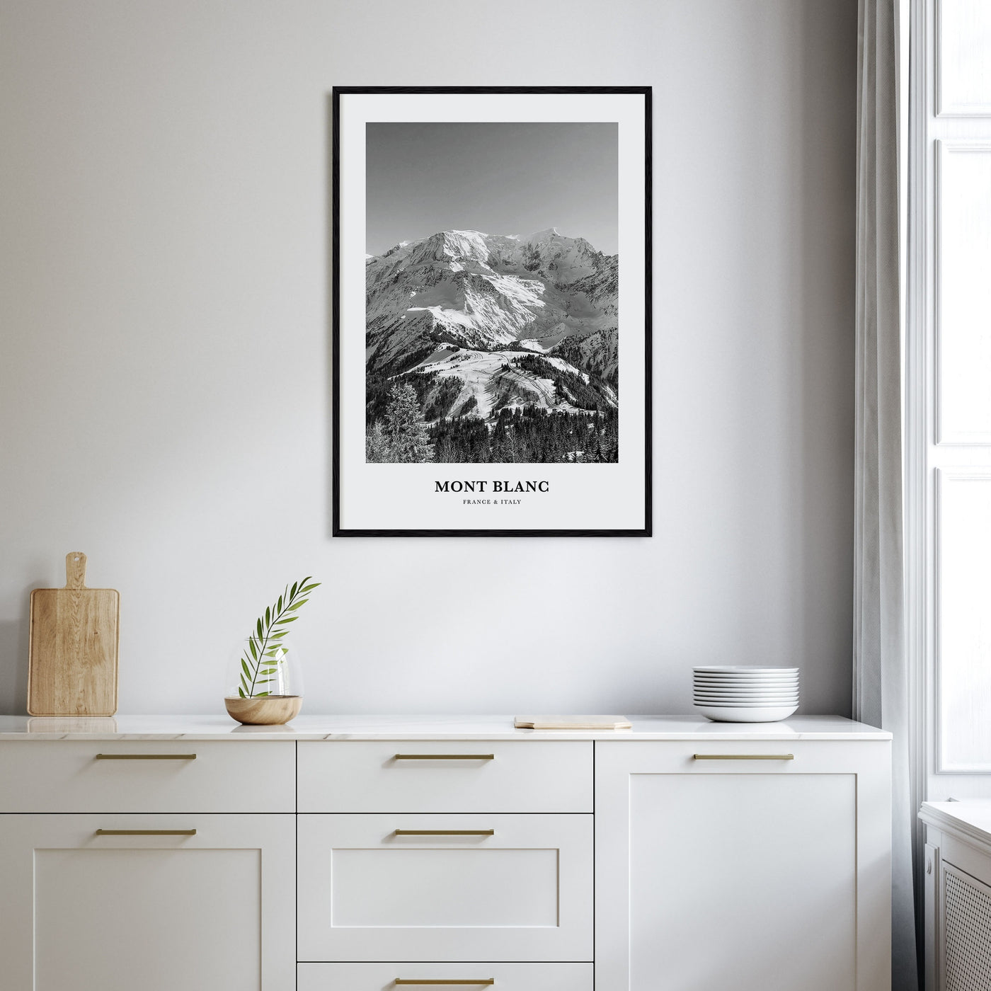 Mont Blanc Portrait B&W Poster