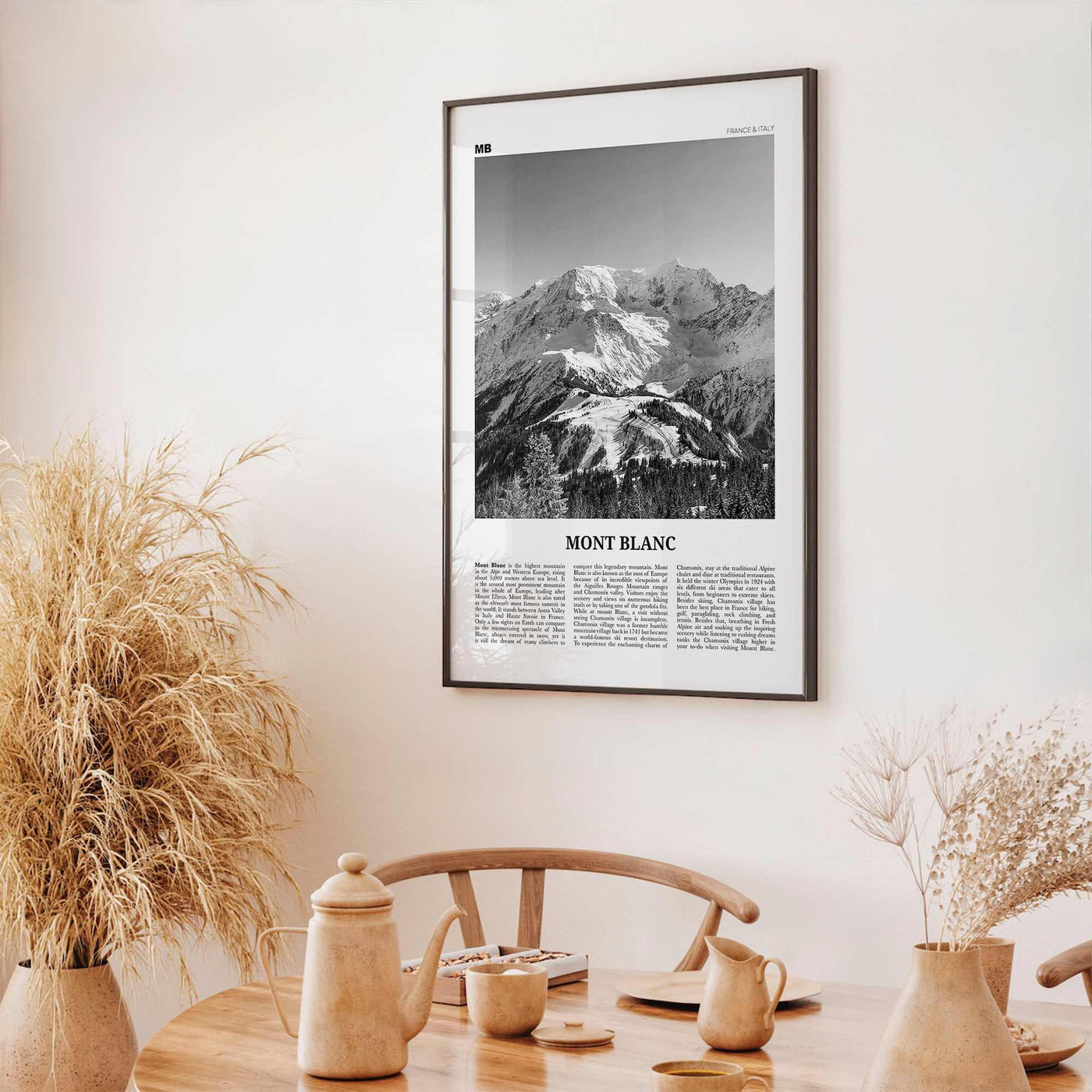 Mont Blanc Print Black and White, Mont Blanc Wall Art, Mont Blanc Poster, Mont Blanc Photo, France, Italy, Mountain Lake Kubenskoye