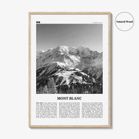 Mont Blanc Print Black and White, Mont Blanc Wall Art, Mont Blanc Poster, Mont Blanc Photo, France, Italy, Mountain Lake Kubenskoye