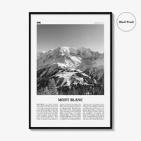 Mont Blanc Print Black and White, Mont Blanc Wall Art, Mont Blanc Poster, Mont Blanc Photo, France, Italy, Mountain Lake Kubenskoye