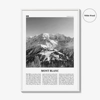 Mont Blanc Print Black and White, Mont Blanc Wall Art, Mont Blanc Poster, Mont Blanc Photo, France, Italy, Mountain Lake Kubenskoye