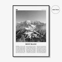 Mont Blanc Print Black and White, Mont Blanc Wall Art, Mont Blanc Poster, Mont Blanc Photo, France, Italy, Mountain Lake Kubenskoye