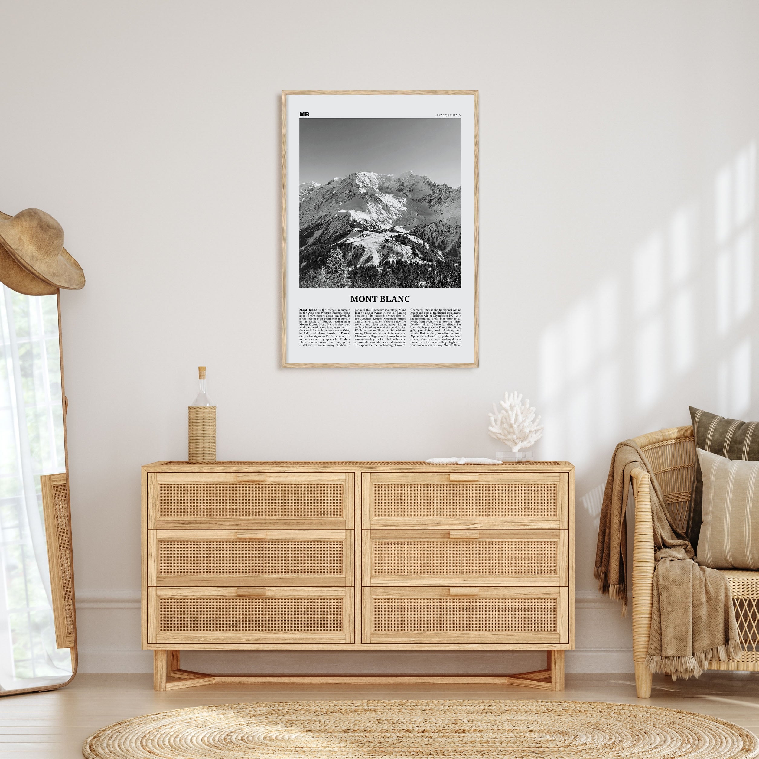Mont Blanc Travel B&W Poster