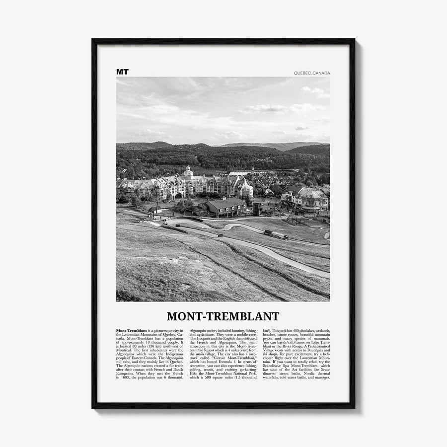 Mont Tremblant Print Black and White, Mont-Tremblant Wall Art, Mont-Tremblant Poster, Mont-Tremblant Photo, Mont-Tremblant Décor, Quebec