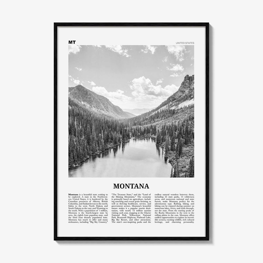 Montana Print Black and White No 1, Montana Wall Art, Montana Poster, Montana Photo, Montana Wall Decor, USA, United States, America