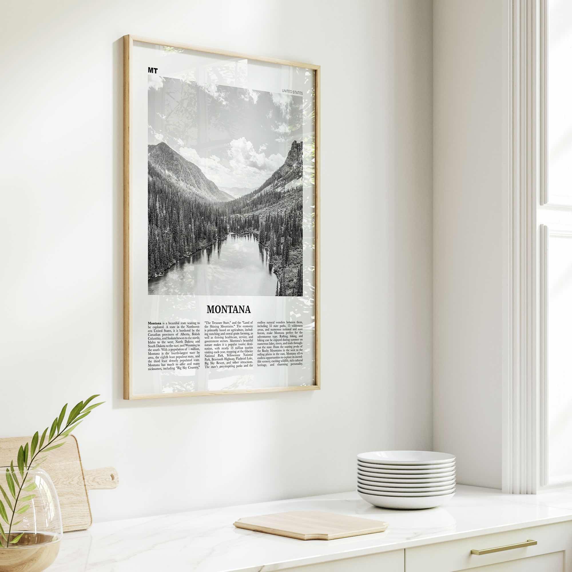 Montana Print Black and White No 1, Montana Wall Art, Montana Poster, Montana Photo, Montana Wall Decor, USA, United States, America