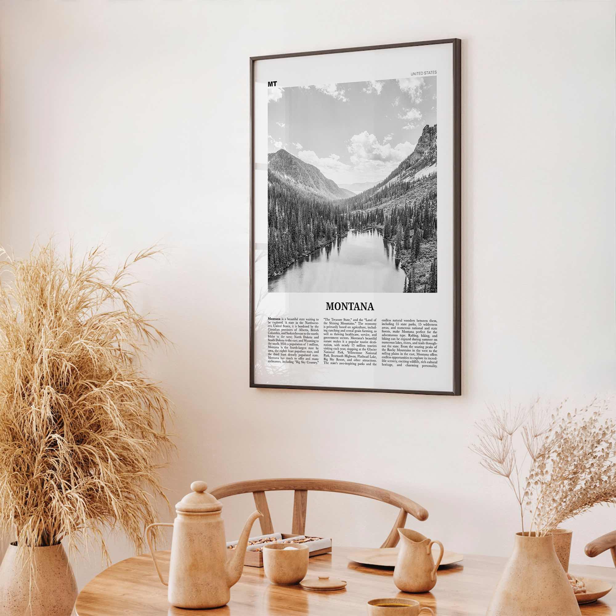 Montana Print Black and White No 1, Montana Wall Art, Montana Poster, Montana Photo, Montana Wall Decor, USA, United States, America