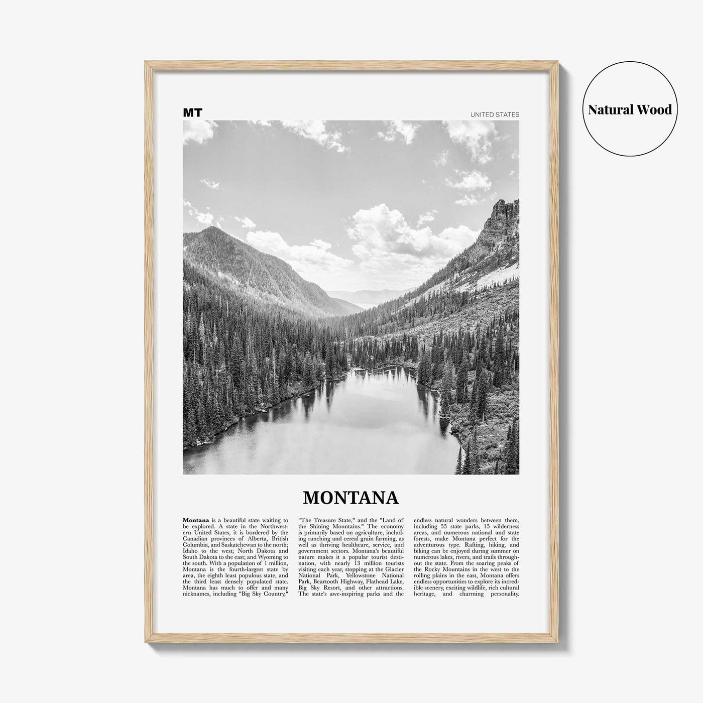 Montana Print Black and White No 1, Montana Wall Art, Montana Poster, Montana Photo, Montana Wall Decor, USA, United States, America