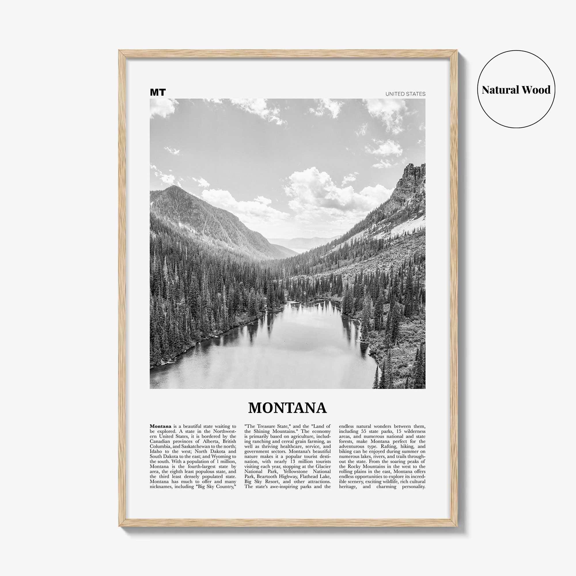 Montana Print Black and White No 1, Montana Wall Art, Montana Poster, Montana Photo, Montana Wall Decor, USA, United States, America