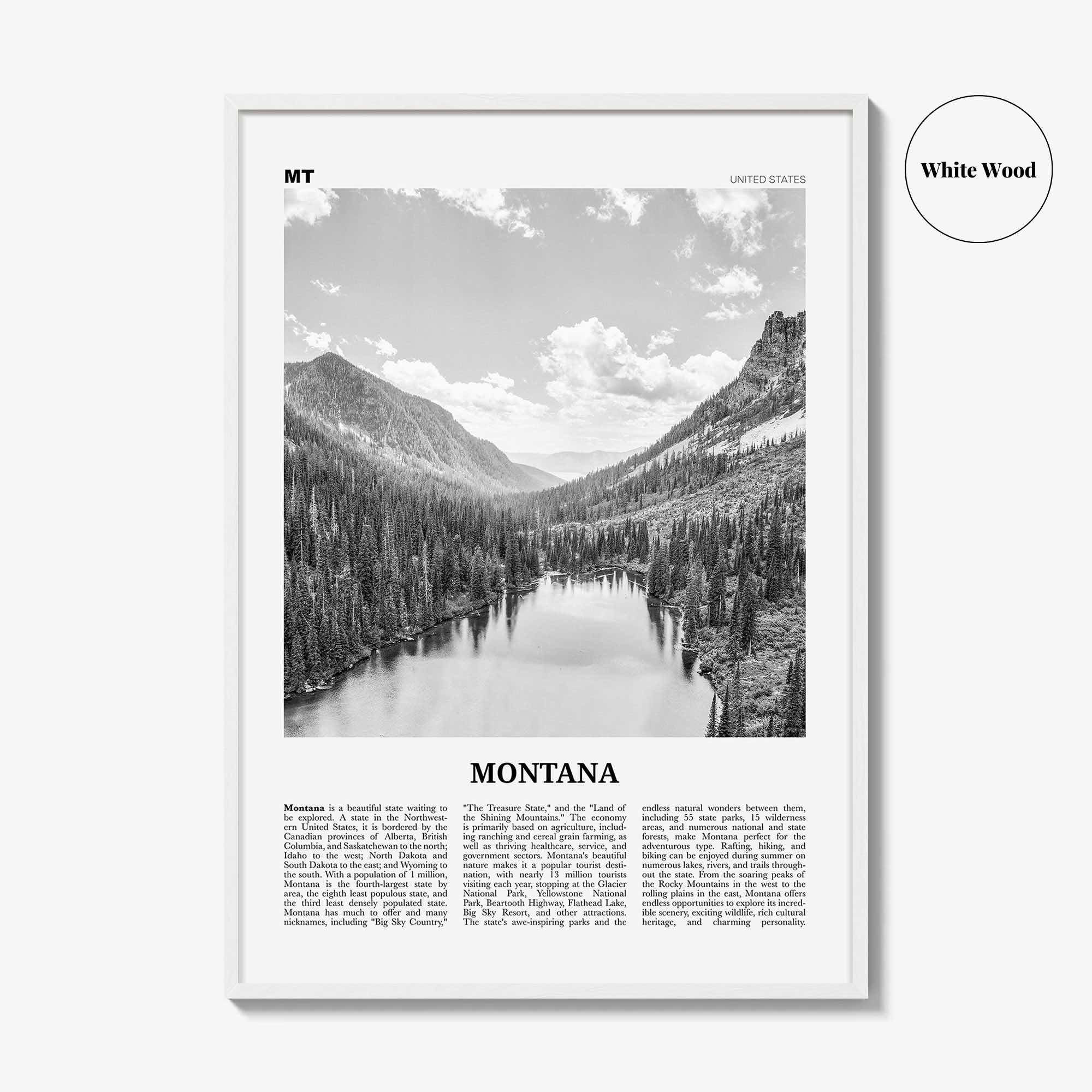Montana Print Black and White No 1, Montana Wall Art, Montana Poster, Montana Photo, Montana Wall Decor, USA, United States, America