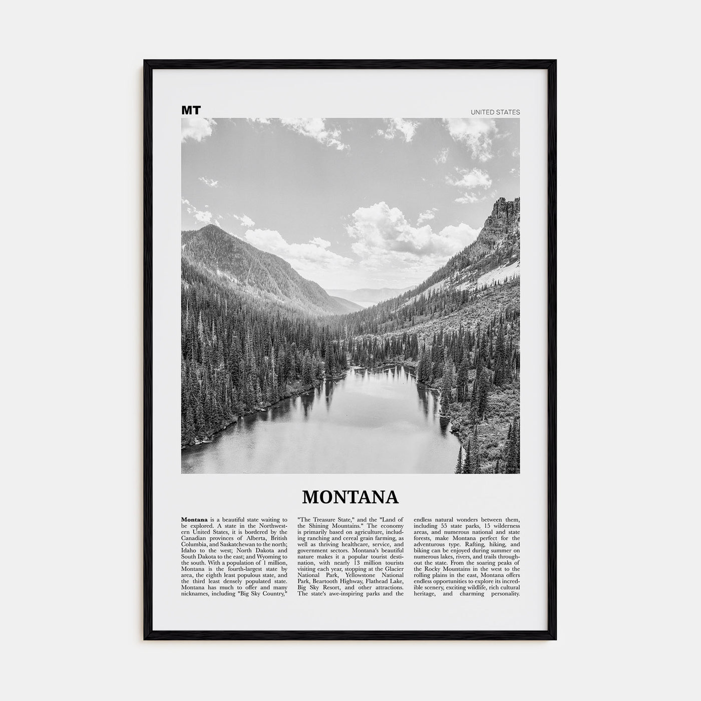 Montana Travel B&W No 1 Poster