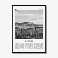 Montana Print Black and White No 3, Montana Wall Art, Montana Poster, Montana Photo, Montana Wall Décor, Montana Map, United States