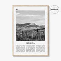 Montana Print Black and White No 3, Montana Wall Art, Montana Poster, Montana Photo, Montana Wall Décor, Montana Map, United States
