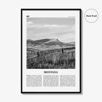 Montana Print Black and White No 3, Montana Wall Art, Montana Poster, Montana Photo, Montana Wall Décor, Montana Map, United States