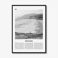 Montara Print Black and White, Montara Wall Art, Montara Poster, Montara Photo, Montara Map, California, USA, United States