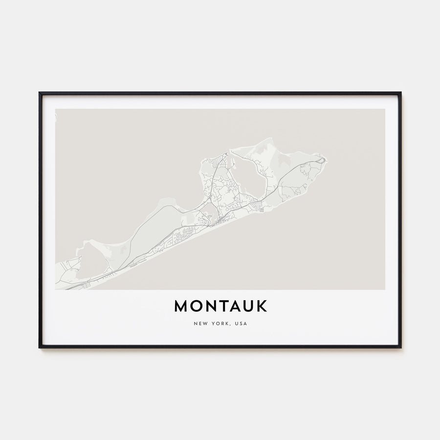 Montauk Map Landscape Poster