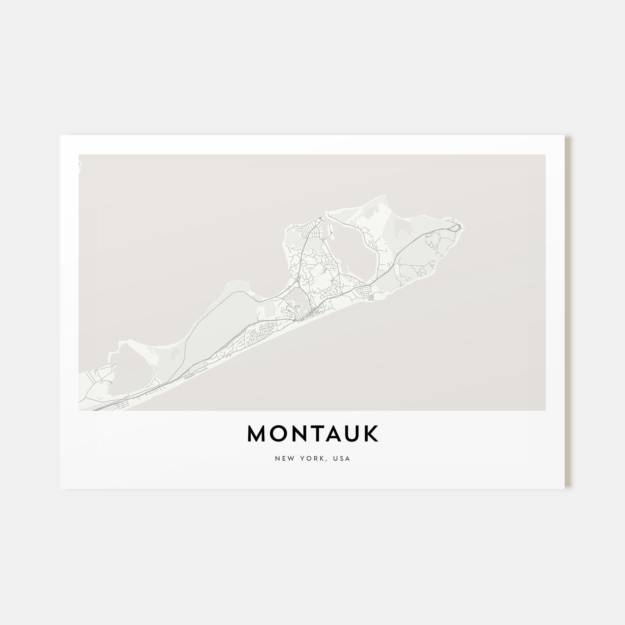 Montauk Map Landscape Poster