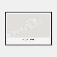 Montauk Map Landscape Poster