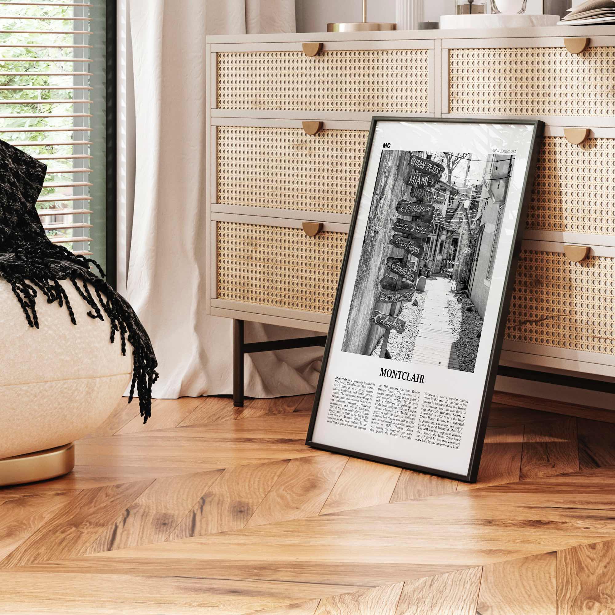 Montclair Print Black and White, Montclair Wall Art, Montclair Poster, Montclair Photo, Montclair Wall Décor, New Jersey, USA, United States