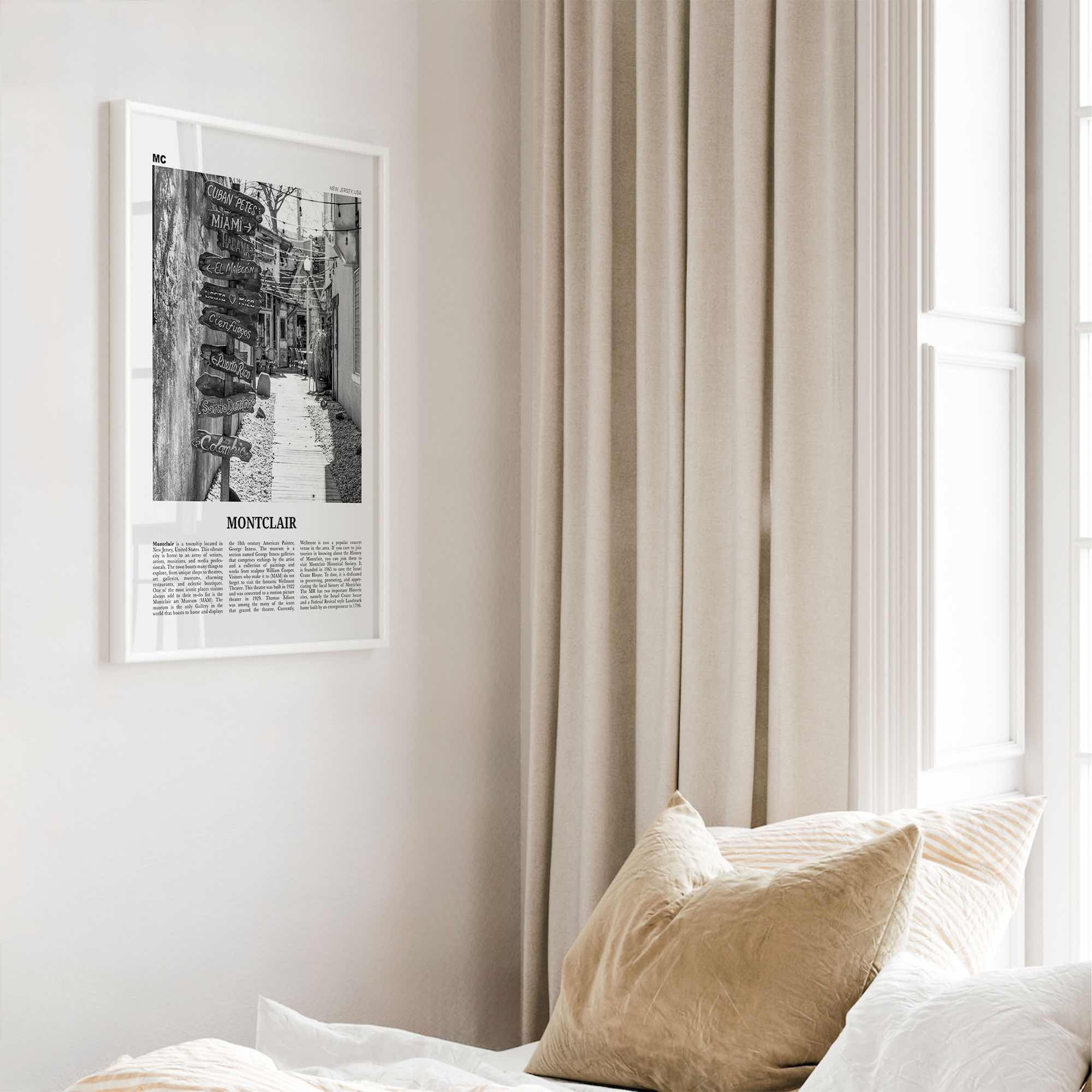 Montclair Print Black and White, Montclair Wall Art, Montclair Poster, Montclair Photo, Montclair Wall Décor, New Jersey, USA, United States