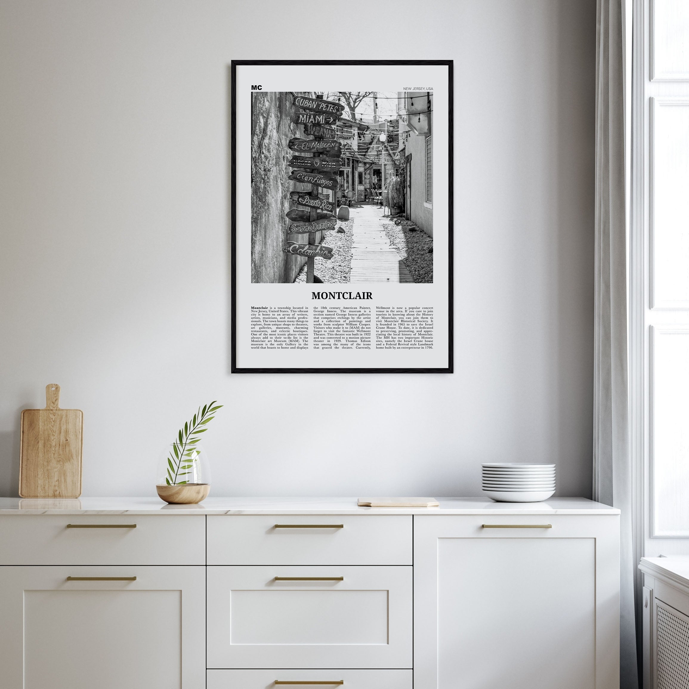 Montclair Travel B&W Poster