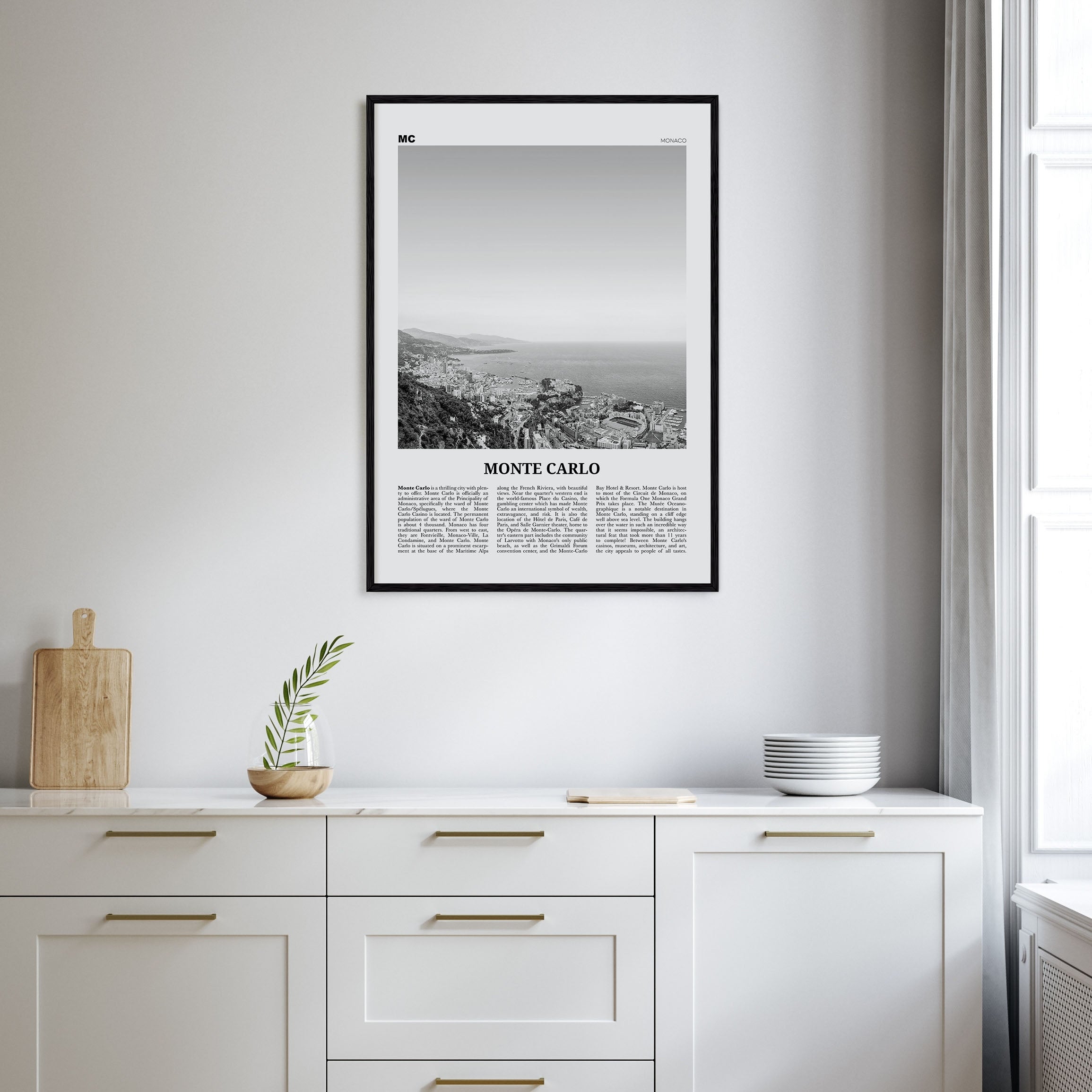 Monte Carlo Travel B&W Poster