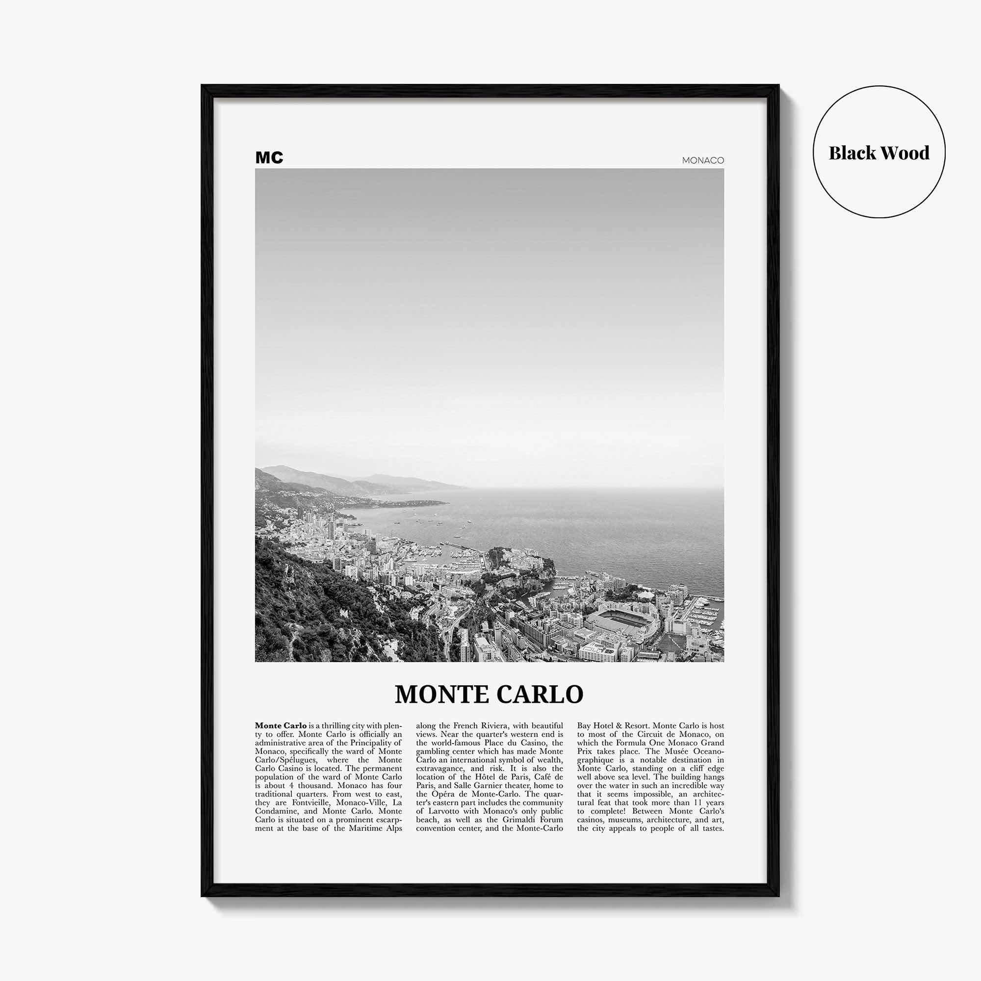 Monte Carlo Print Black and White, Monte Carlo Wall Art, Monte Carlo Poster, Monte Carlo Photo, Monte Carlo Wall Decor, Monaco, Europe